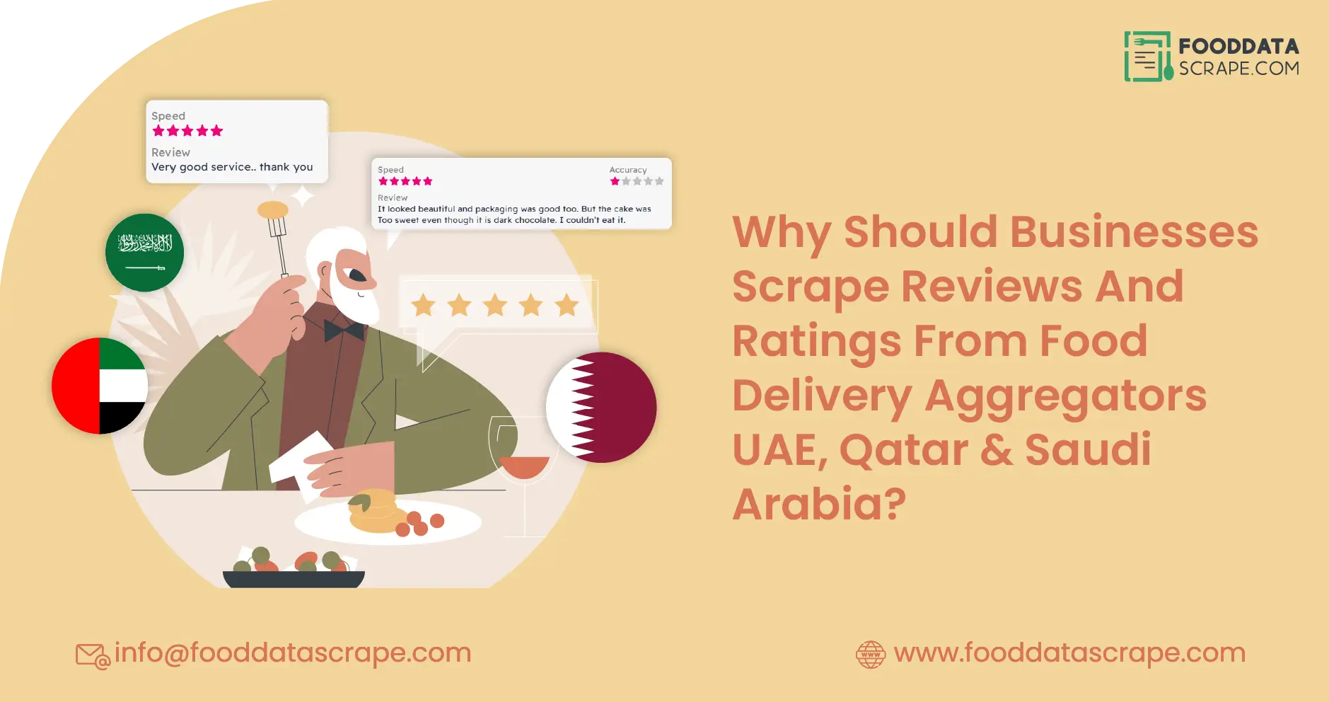 Why Should Businesses Scrape Reviews And Ratings From Food Delivery Aggregators – UAE, Qatar & Saudi Arabia?